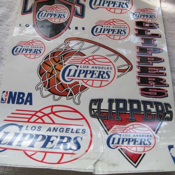 Los Angeles Clippers Reusuable Static Window Color Clings 1997 Genuine Throwback - Picture 2 of 7